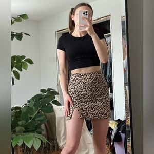 Forever 21 leopard mini skirt